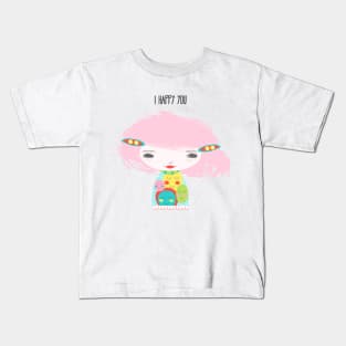Smiley Face Girl Kids T-Shirt